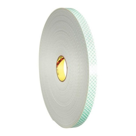 Box Packaging 3M 4008 Double Sided Foam Tape 1/2" x 36 Yds. 1/8" Thick White T95340081PK